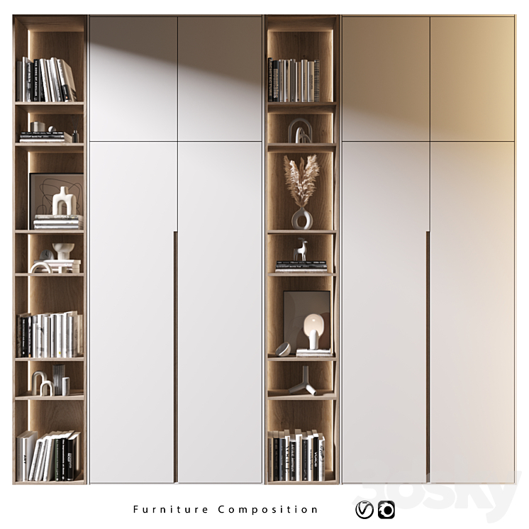 Furniture Composition | 577 - Wardrobe & Display cabinets - 3D model