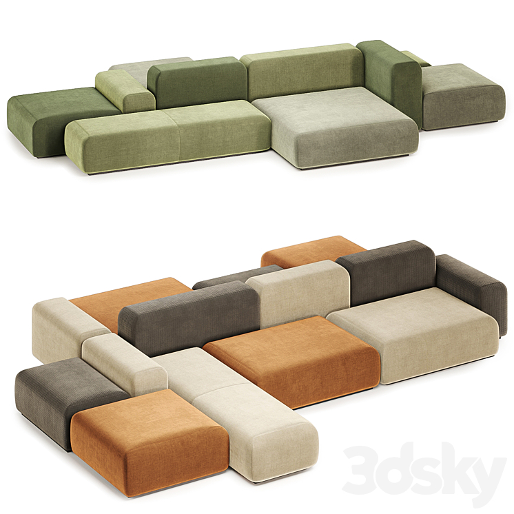 klaster minimalist modular cubes - Other soft seating - 3D model