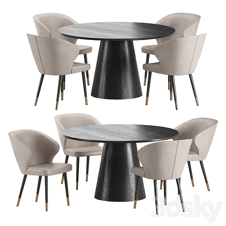Captivate Dining Table | Express Dining Chair - Table + Chair - 3D model