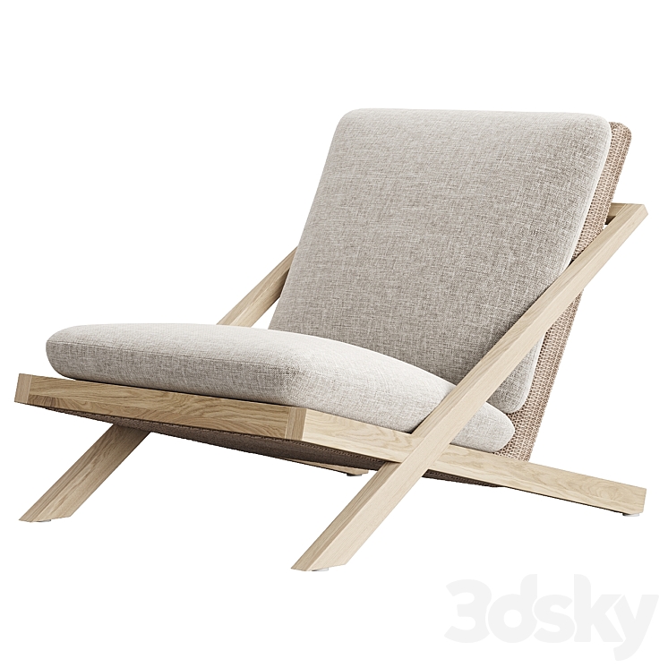 Lecco Teak Outdoor Chair by Crate&Barrel - Arm chair - 3D model