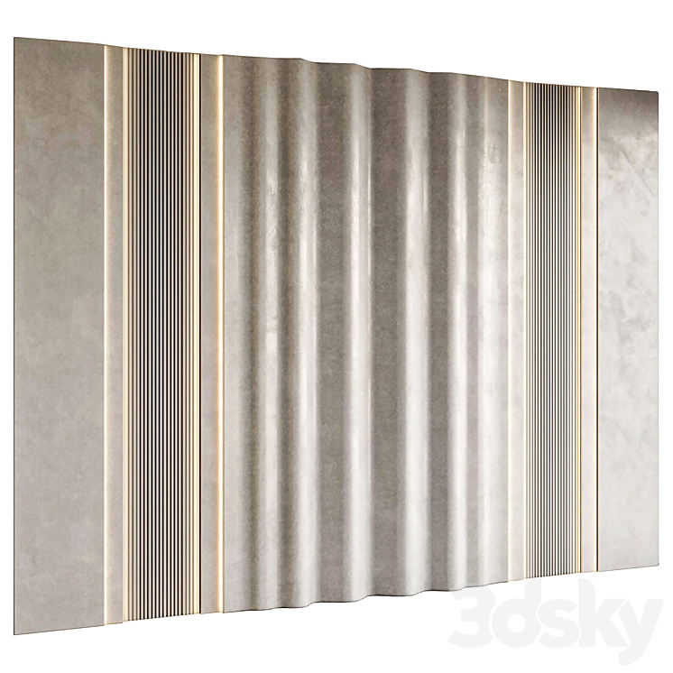 Wall Panel 06 Headboard - Other decorative objects - 3D model - Textured Glass Wall Panel Headboard With Unique Design