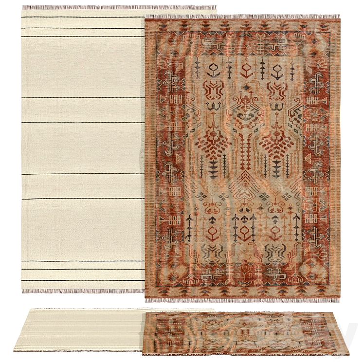 Cb2 Rug Set V1 - Carpets - 3D model