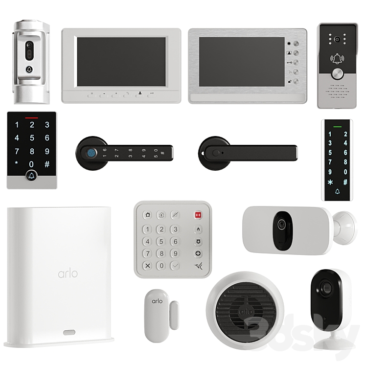 Customs Intercoms Equipment 9 Intercom And Security Set 4 - Miscellaneous - 3D model