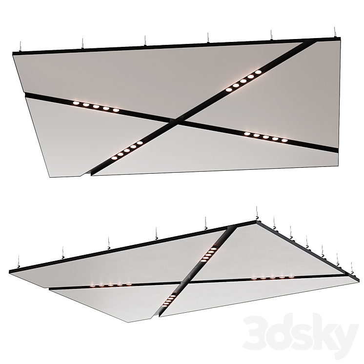 Suspended ceiling with lighting 29 - Other decorative objects - 3D model