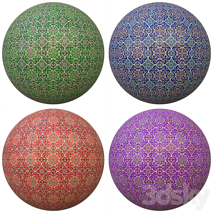tile patterned 123-seamless-4k - Tile - 3D model