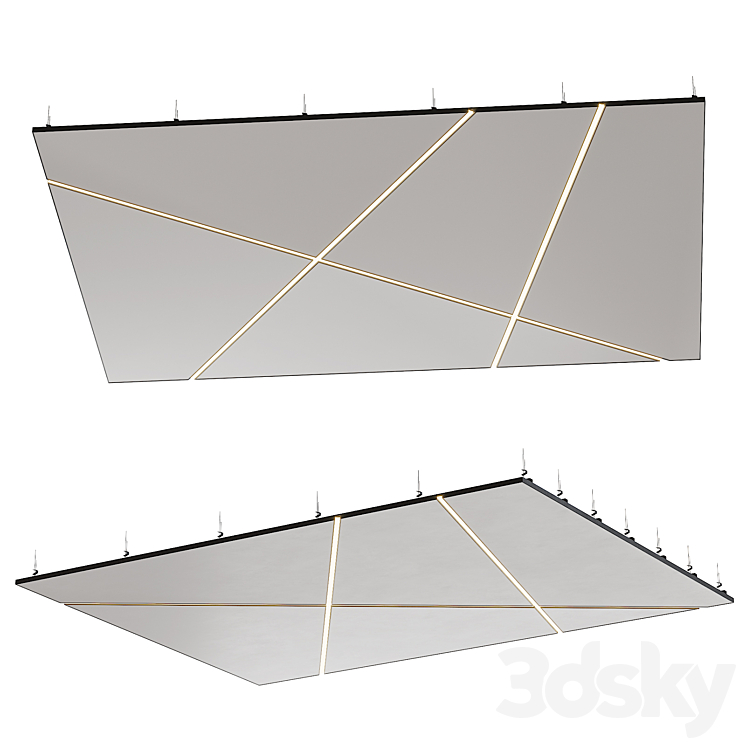Suspended ceiling with lighting 87 - Other decorative objects - 3D model