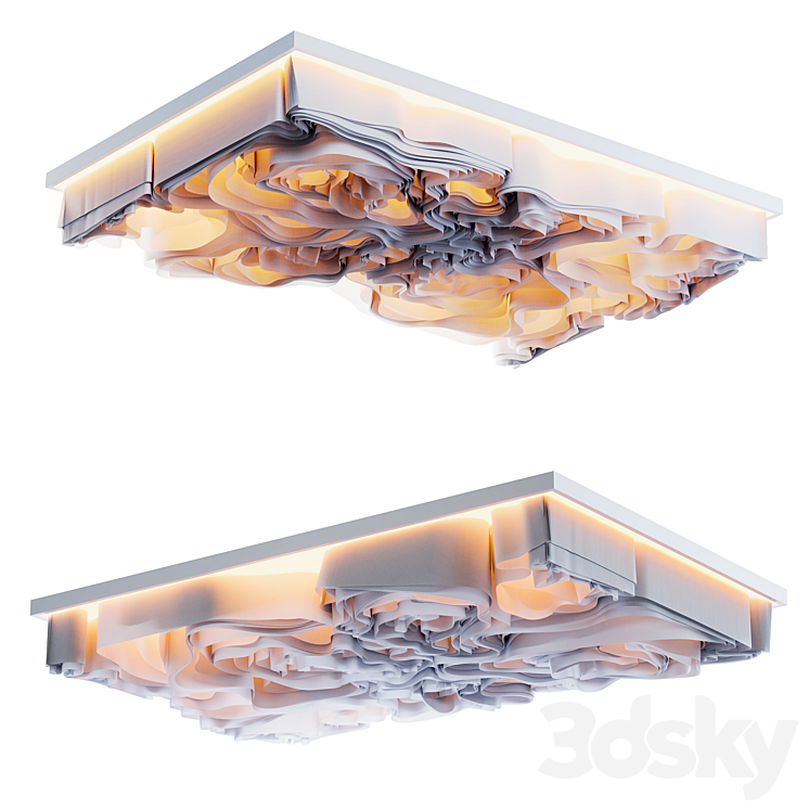 Decorative ceiling Wave Cloth Ceiling - Other decorative objects - 3D model