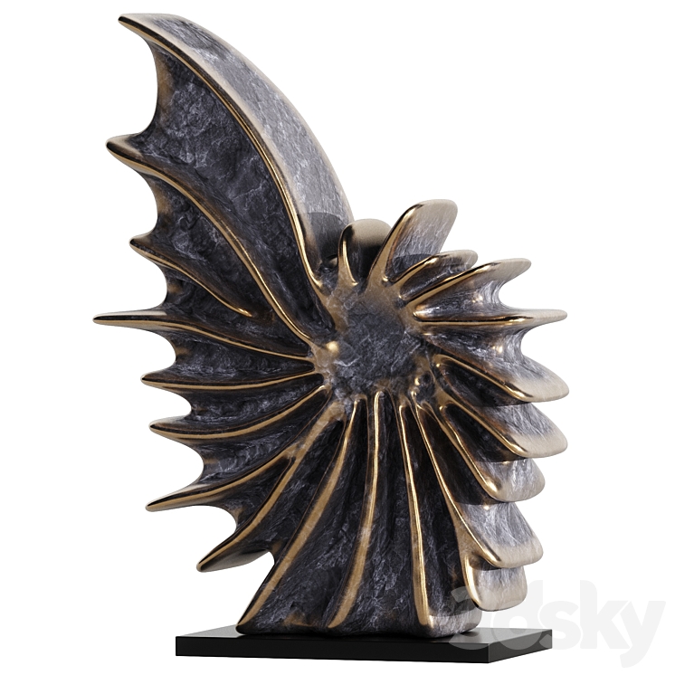 Decorative Abstract Sculpture Shell - Sculpture - 3D model