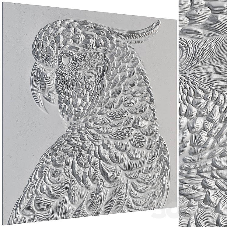 Photo inspiration: Bas Relief Plaster Wall Decorative Panel Parrot Cockatoo Macaw Bird Photo Inspiration