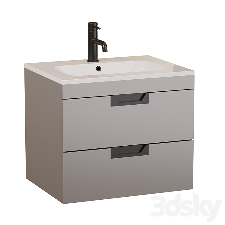 Vanity unit with sink 2 - Bathroom furniture - 3D model
