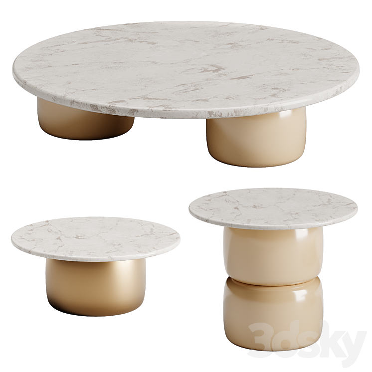 Lua marble coffee table - Table - 3D model