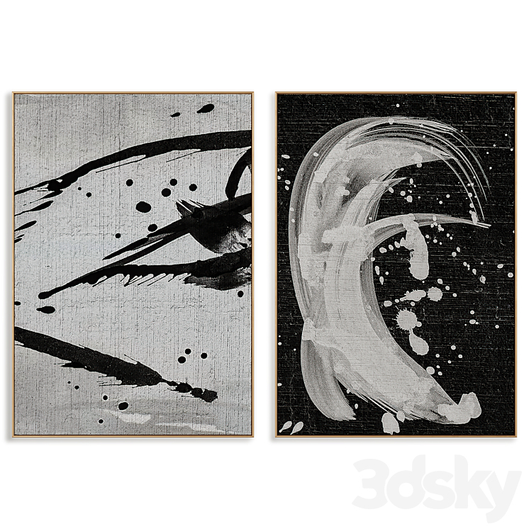 Frame Collection Abstract Abstract Painting Frame set 0605 - Frame - 3D model