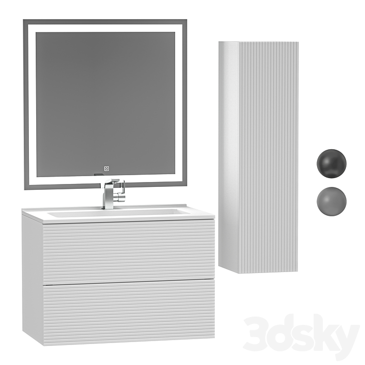 Furniture set AM.PM Struktura 80cm - Bathroom furniture - 3D model