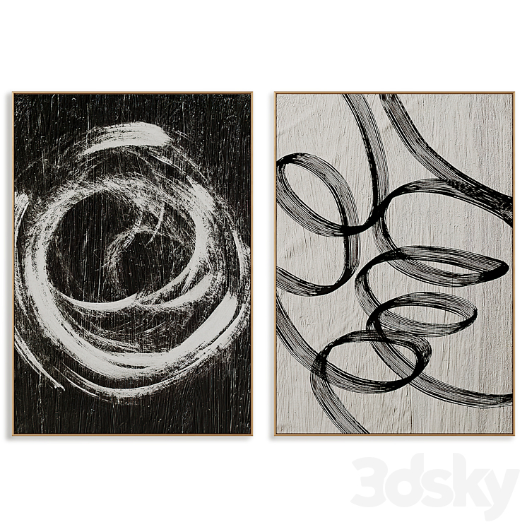Abstract Painting Frame set 0626 - Frame - 3D model