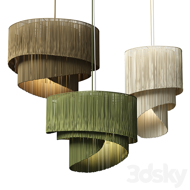 Pendant lights made of threads - Pendant light - 3D model