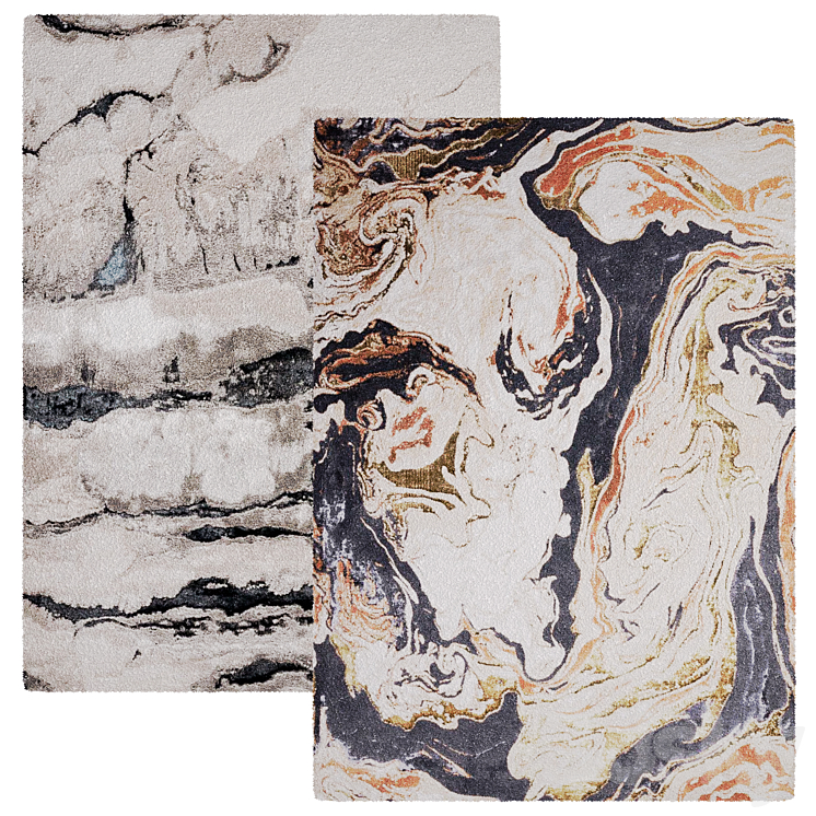 Aurora Color Rug Aurora rug set - Carpets - 3D model