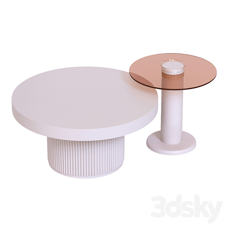 Coffee Table Top View Cream Color Cream Coffee Table - Table - 3D model
