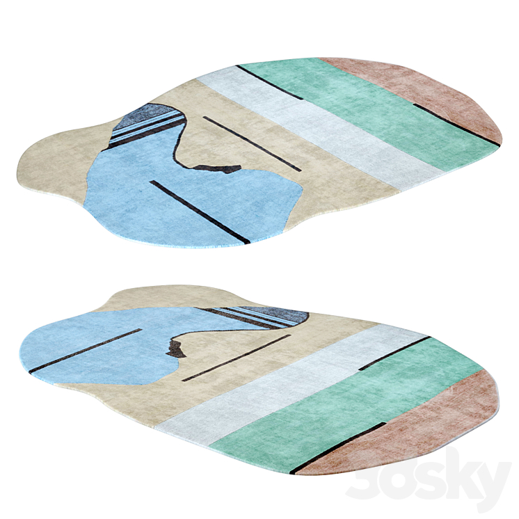 Ocean Blue Rug - Carpets - 3D model
