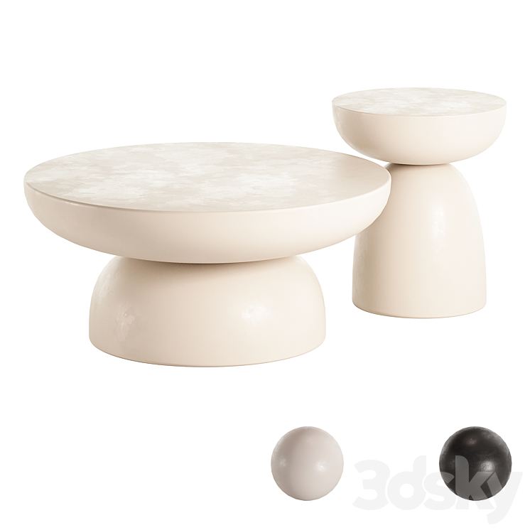 Guin Round Coffee and Side Table - Table - 3D model