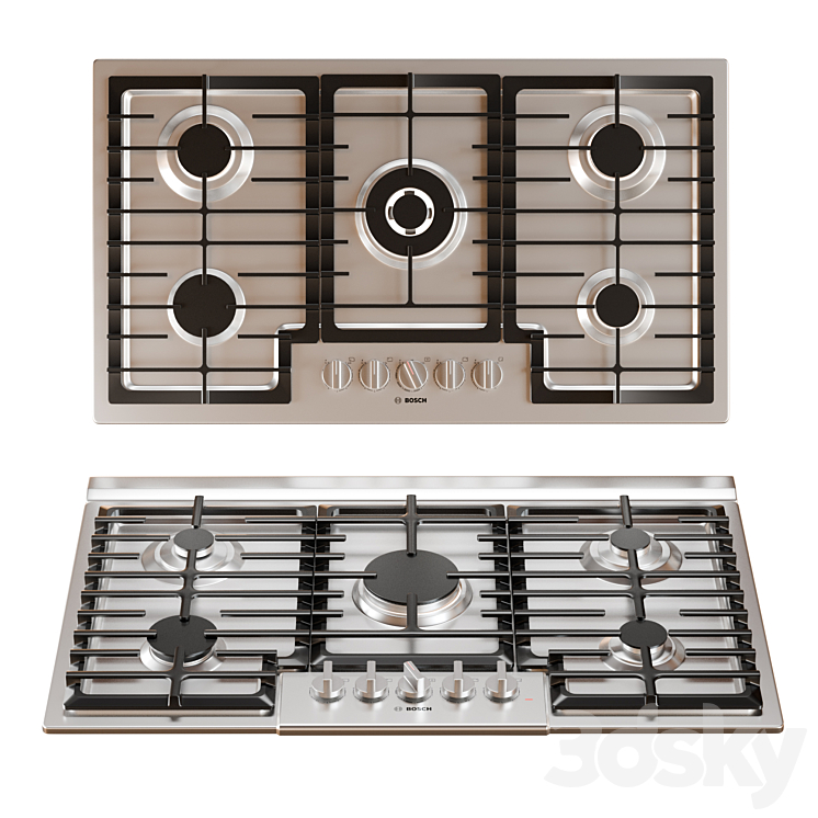 Bosch 800+300 Series Cooktop - Kitchen appliance - 3D model