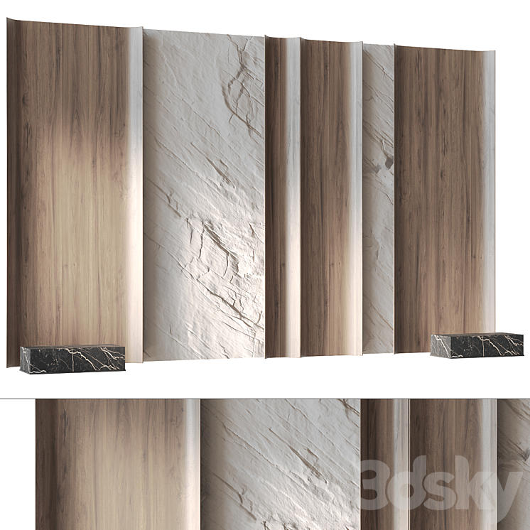 View of Headboard Decorative Wall Panel 05 - Headboards - 3D model