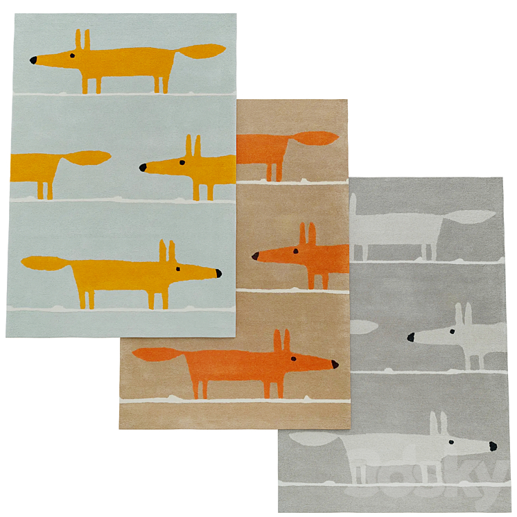Mr. Fox Wool Rug - Carpets - 3D model