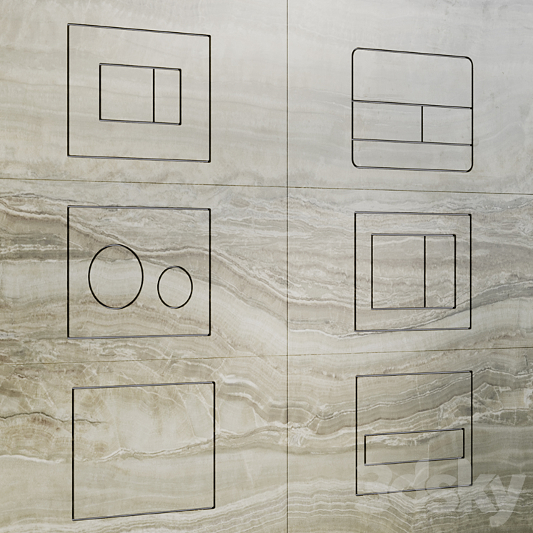 A set of flush buttons for installation under the cladding - Bathroom ...