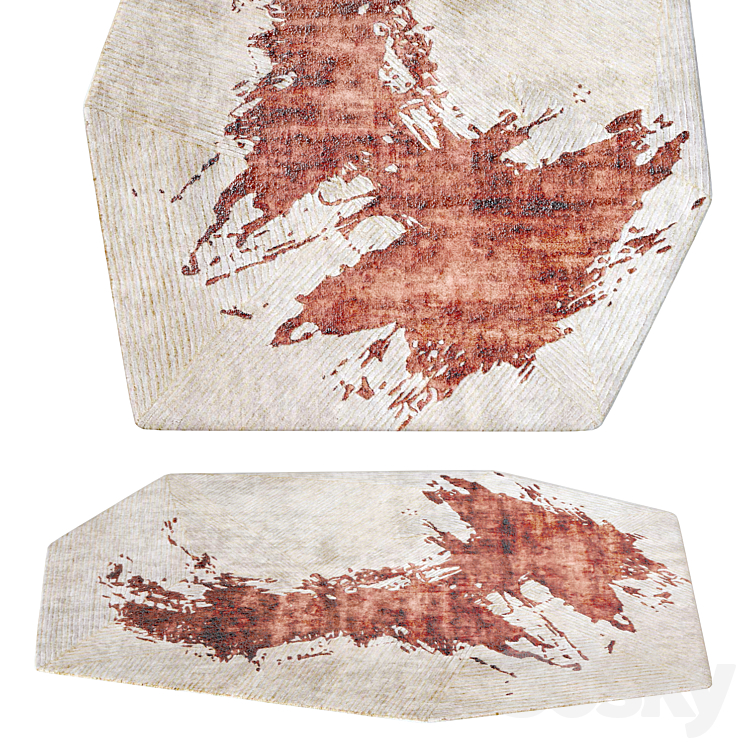 Scorched Rug Burnt Red Adrift Rug - Carpets - 3D model