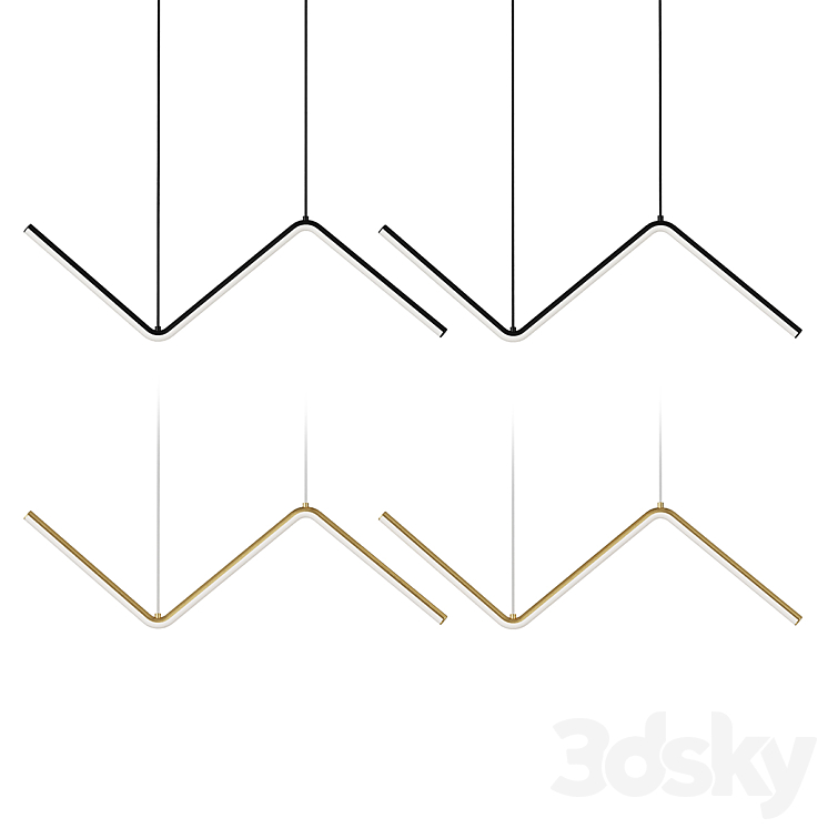 Minimalist Geometric LED Pendant - Pendant light - 3D model