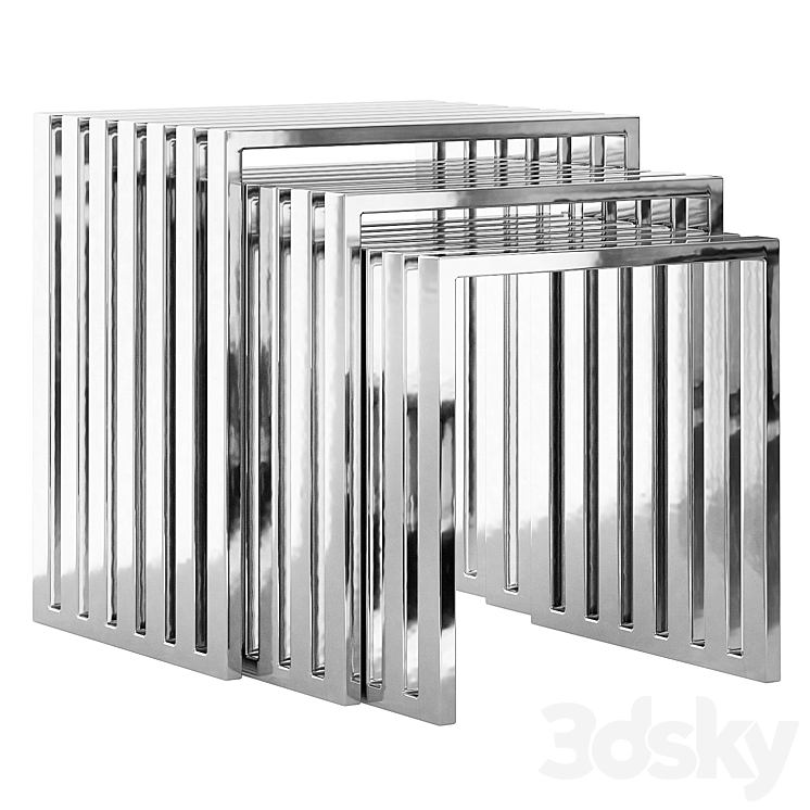 Nesting coffee tables set of 3 - Table - 3D model