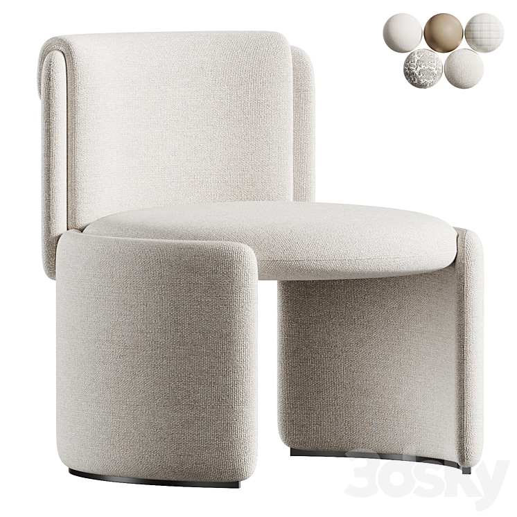 Hug Lounge Chair by HC28 - Arm chair - 3D model