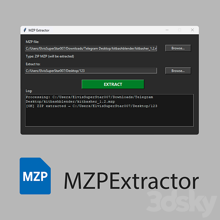 MZP Extractor - Scripts - 3D model