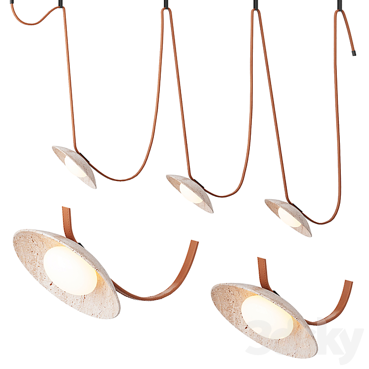 Ceylon Travertine Chandelier - Pendant light - 3D model