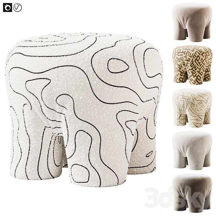 Terry By Ogogo Pouf - Other soft seating - 3D model