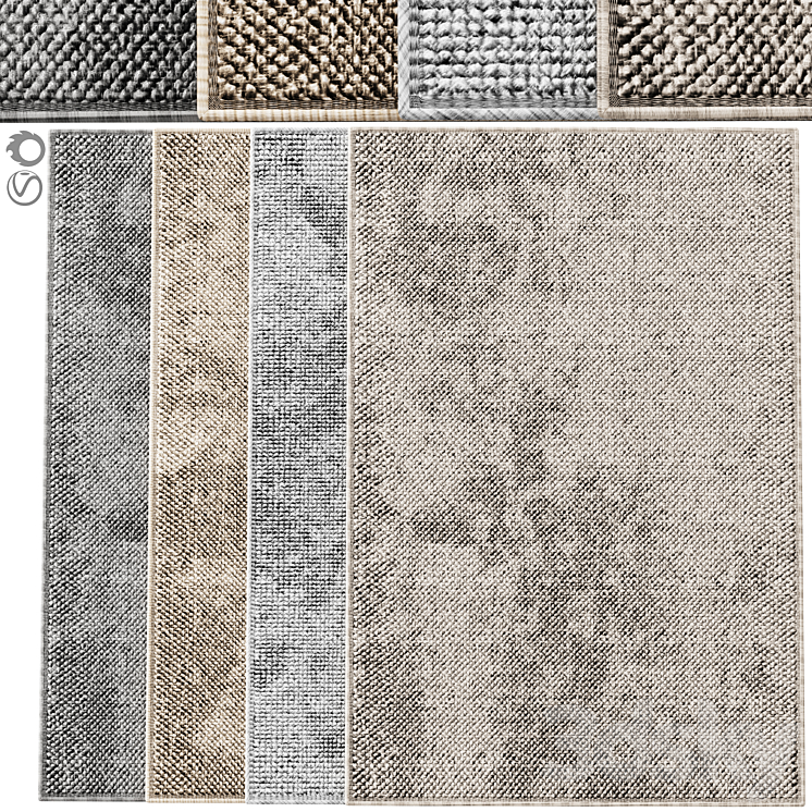 Rug set 84 _ Seamless PBR 4K - Carpets - 3D model