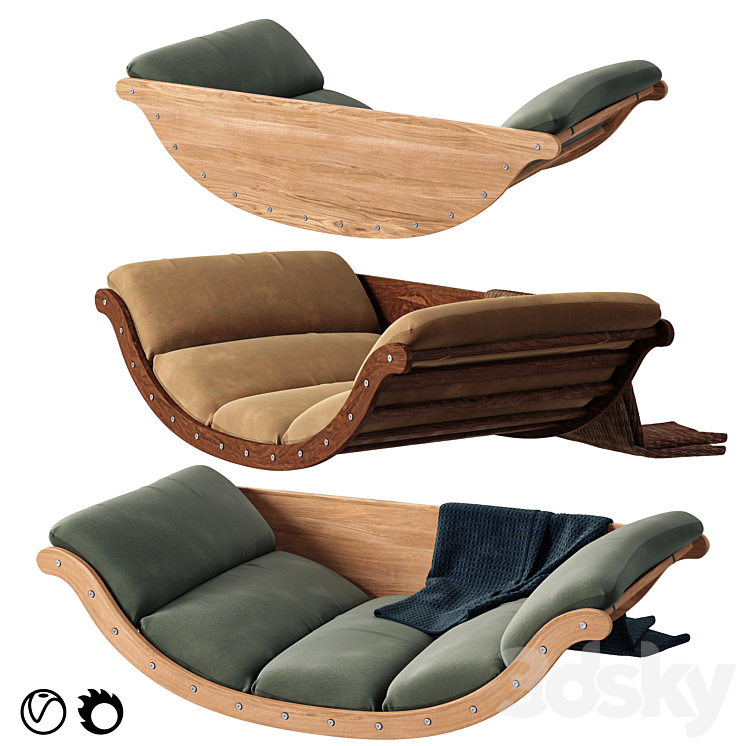 Fashionable moon rocking chair - Other soft seating - 3D model