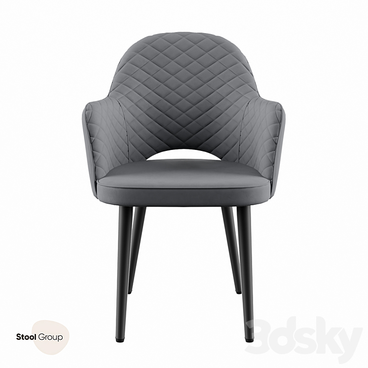 OM Chair Venus Diamond Velour Gray - Chair - 3D model