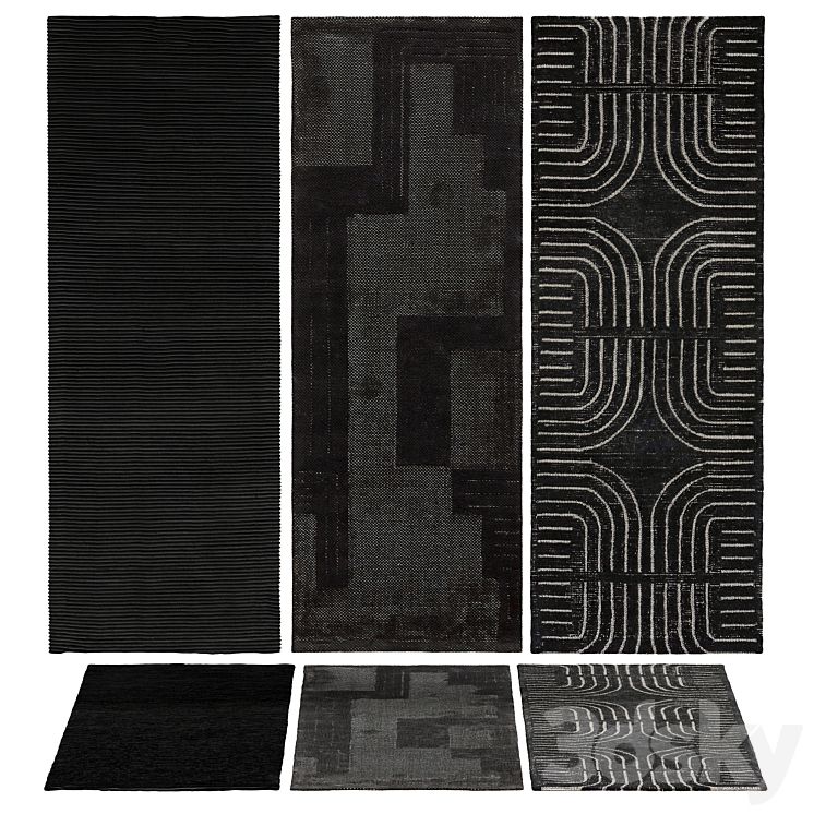 CB2 Runner Rug Set 6 - Carpets - 3D model