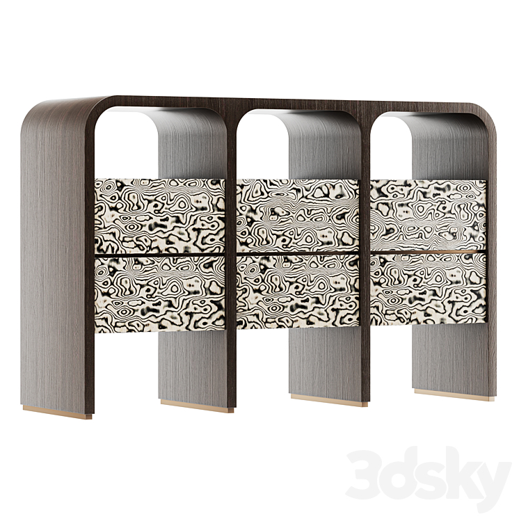 Carved Pattern Console - Console - 3D model