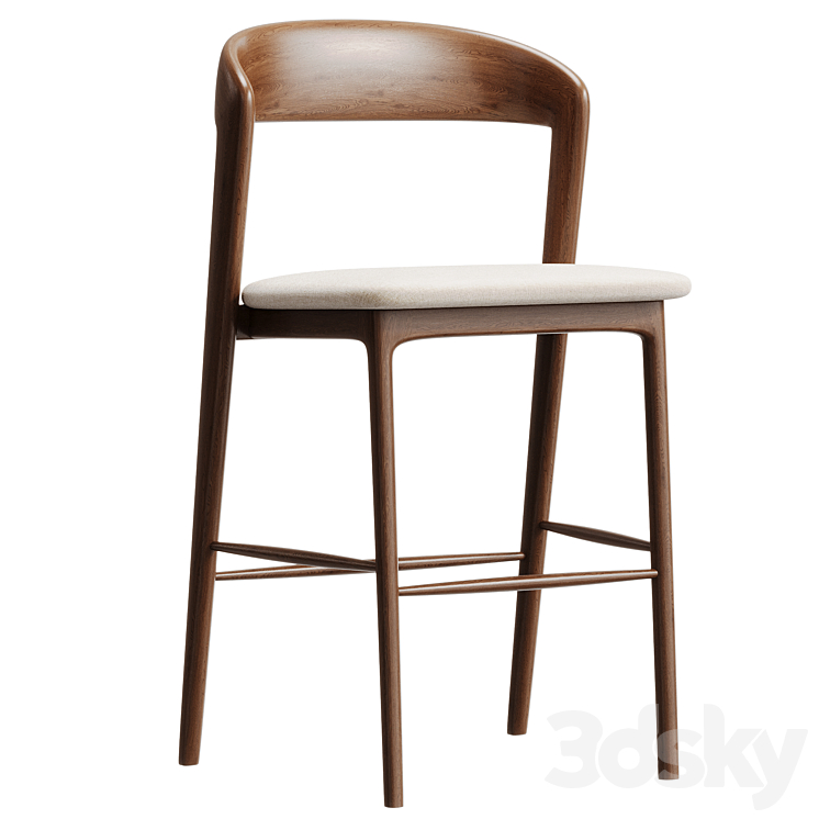 Solid Wood Dining Chair - Chair - 3D model