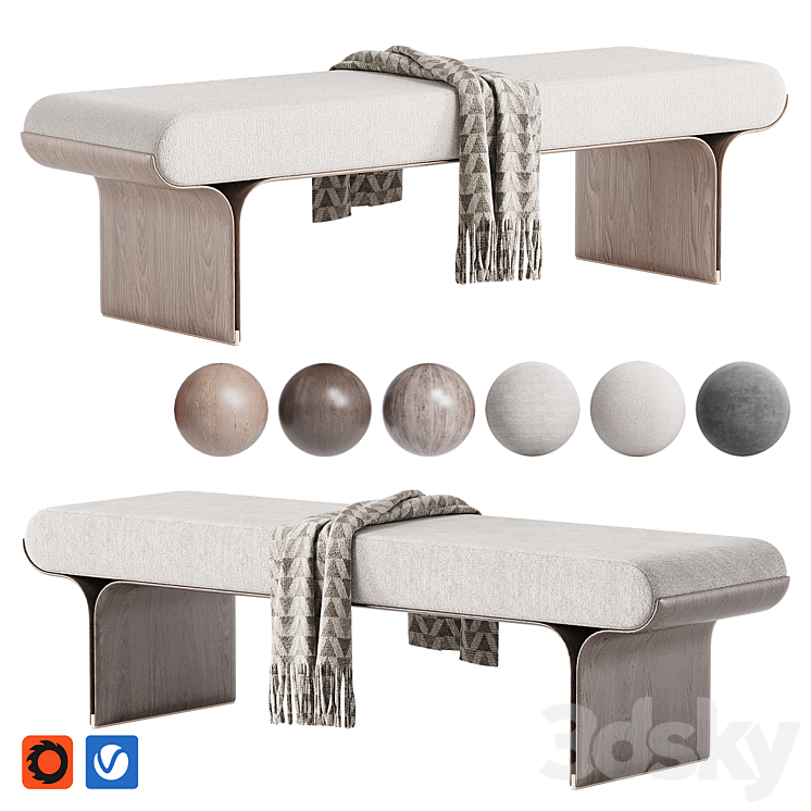 Stami Bench by gallottiradice.it - Other soft seating - 3D model