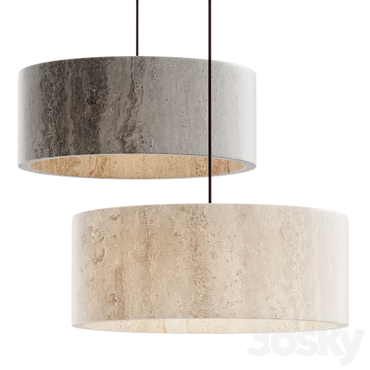 Wabi Sabi Travertine by Hugbel - Pendant light - 3D model