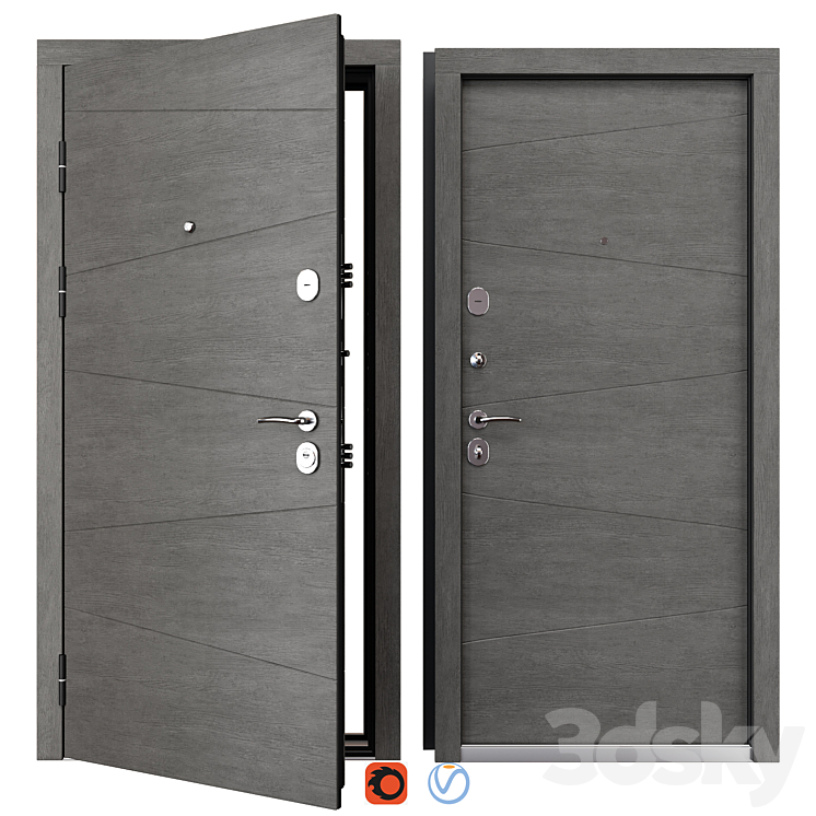 Metal entrance door Neo (Fort) - Doors - 3D model
