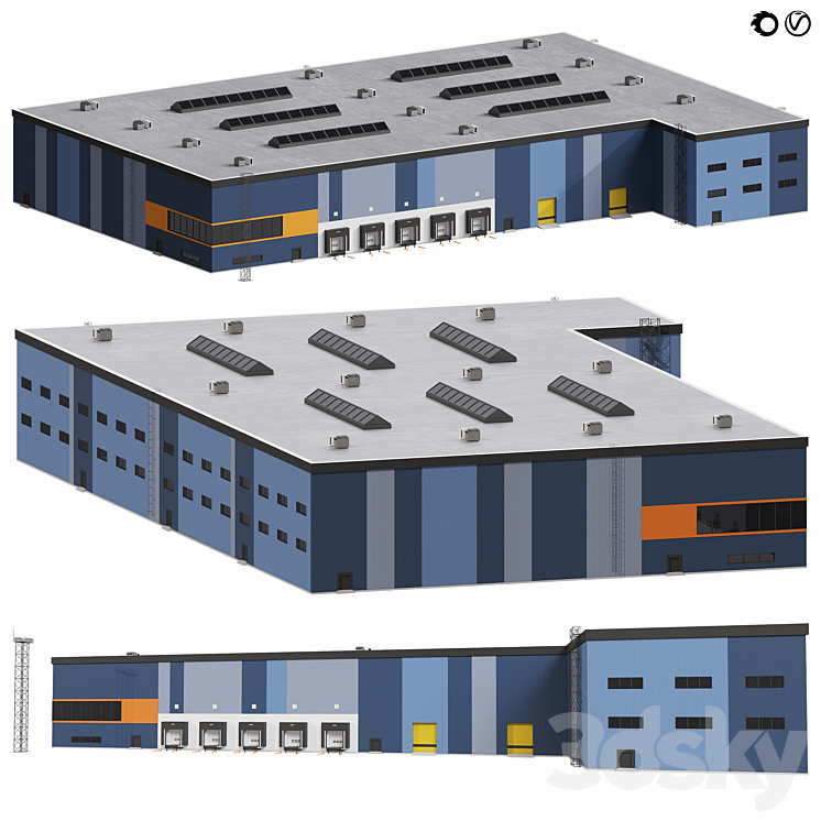 Modular logistics warehouse 2 - Building - 3D model