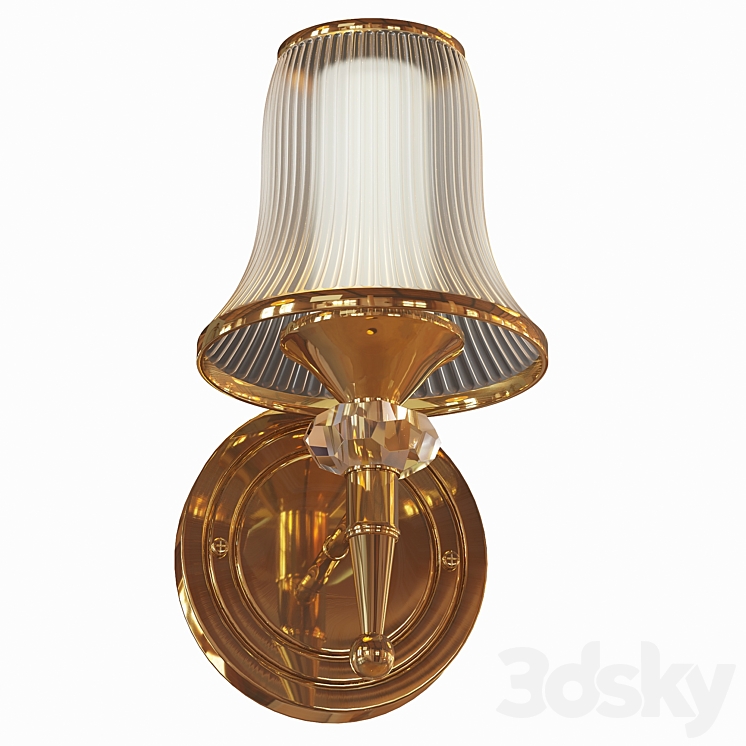 Translucent Ribbed Glass Render Conic Clear Ribbed Glass Wall Light - Wall light - 3D model
