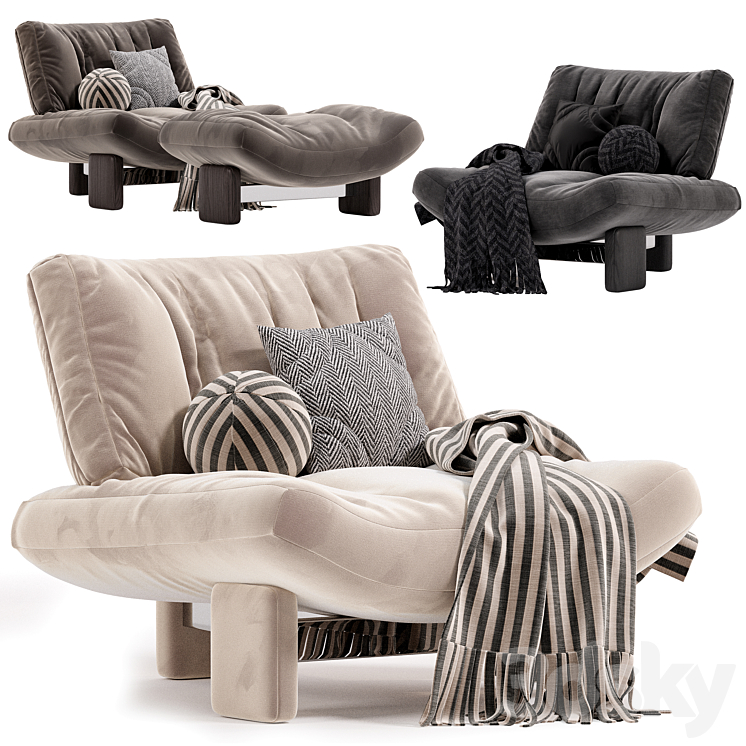 Emmi armchair by MINOTTI - Arm chair - 3D model