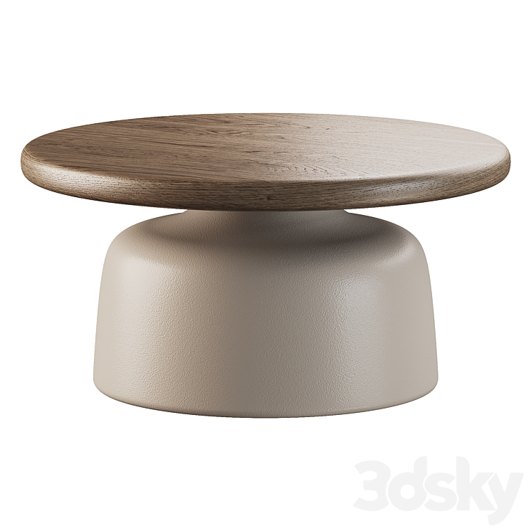 Wooden round coffee table - Table - 3D model