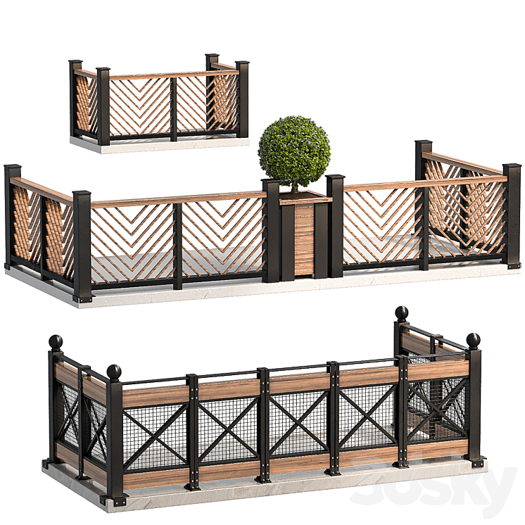 balcony railing design 09 - Facade element - 3D model