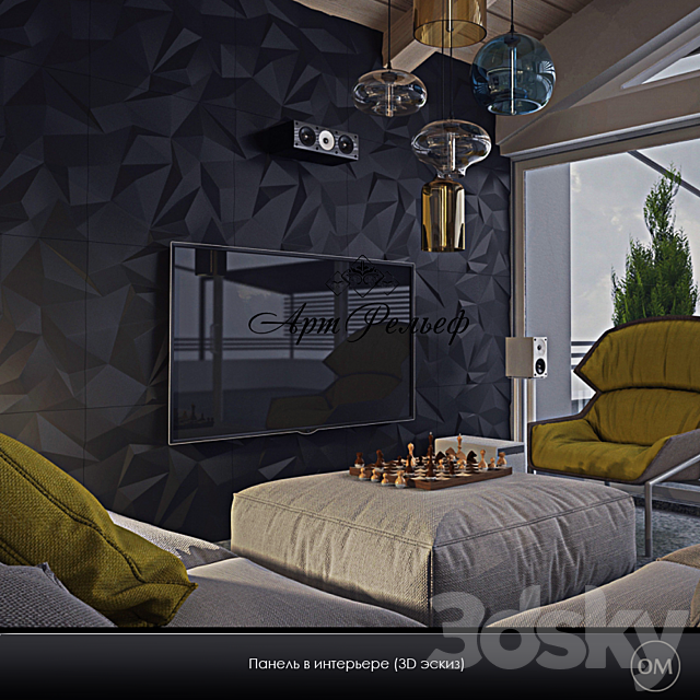 Gypsum panel 3d Art-1007 from ArtRelef 3ds Max - thumbnail 2