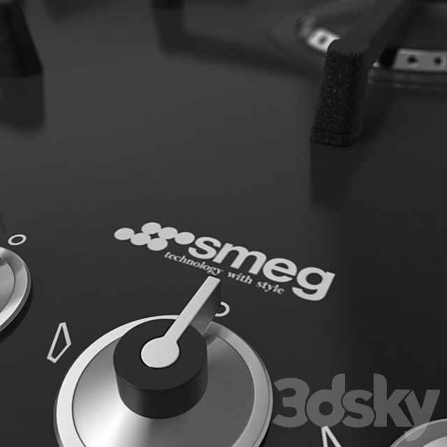 Gas stove Smeg PV175CN 3ds Max - thumbnail 2